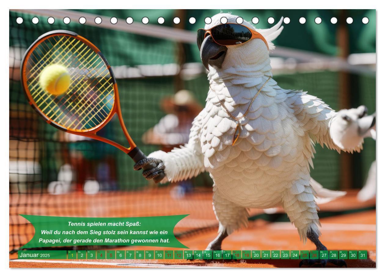 Bild: 9783457180518 | Der tierisch lustige Tennis-Kalender (Tischkalender 2025 DIN A5...