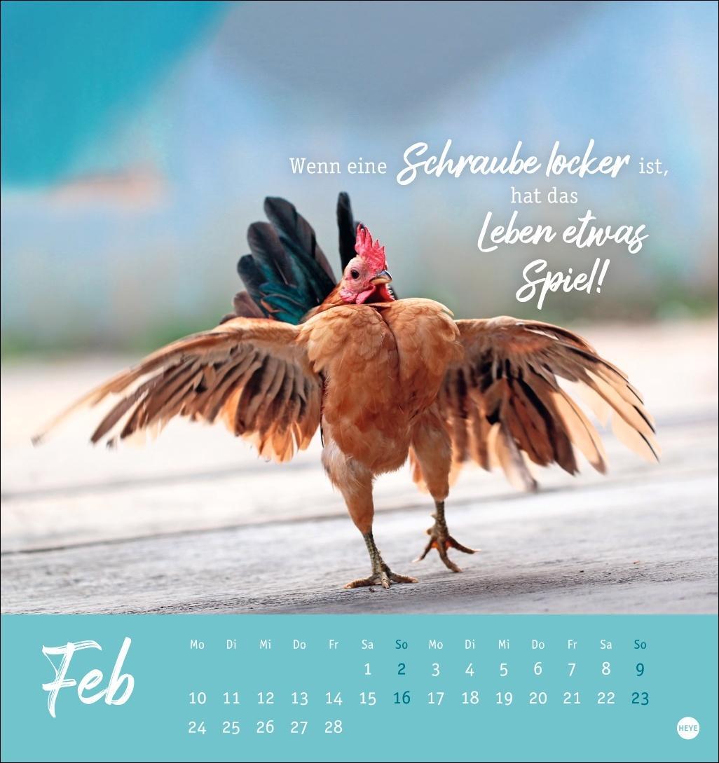 Bild: 9783756408573 | Hühner Postkartenkalender 2025 - Ach, du verrücktes Huhn! | Kalender