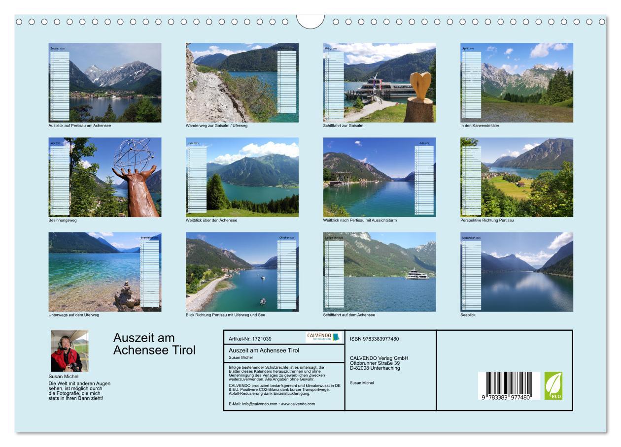 Bild: 9783383977480 | Auszeit am Achensee Tirol (Wandkalender 2025 DIN A3 quer), CALVENDO...