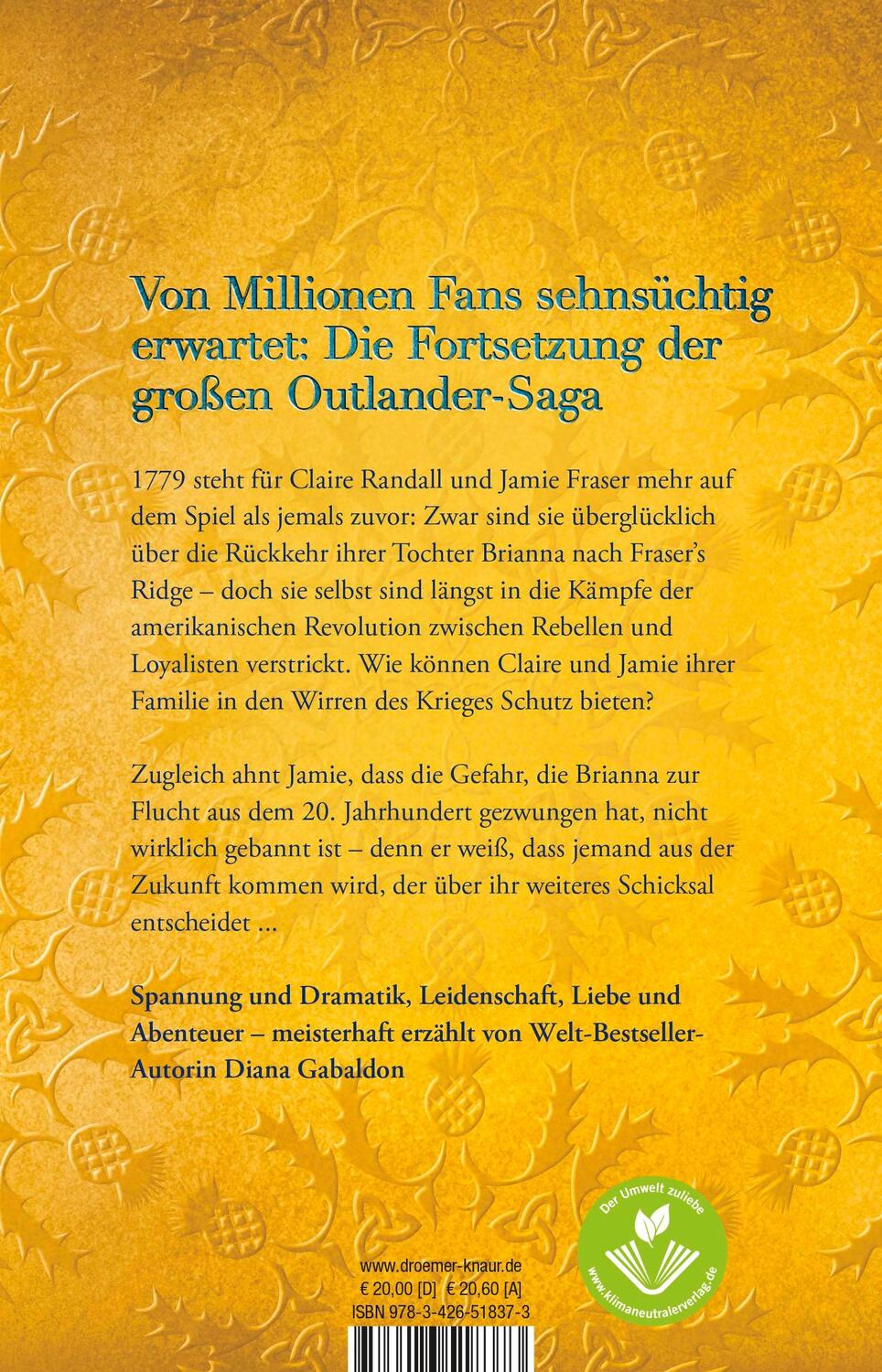 Rückseite: 9783426518373 | Outlander - Das Schwärmen von tausend Bienen | Roman | Diana Gabaldon