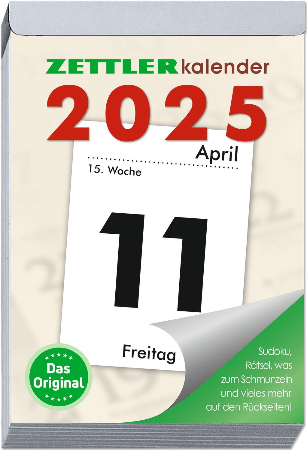 Cover: 4006928024766 | Tagesabreißkalender XXL 2025 - 9,9x14,3 cm - 1 Tag auf 1 Seite -...