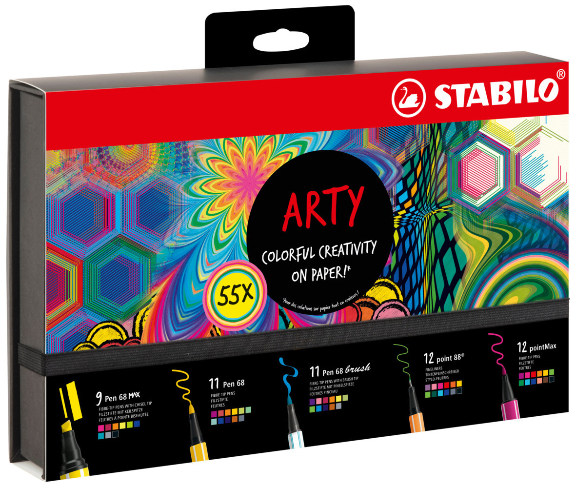 Cover: 4006381590488 | STABILO ARTY Creative Set 55er Pack Fineliner, Filzschreiber,...