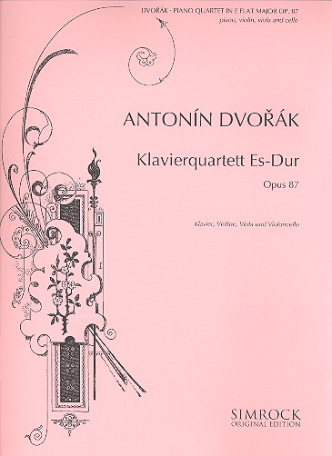 Cover: 9790221103635 | Piano Quartet In E Flat Op.87 | Antonin Leopold Dvorak | Buch + CD