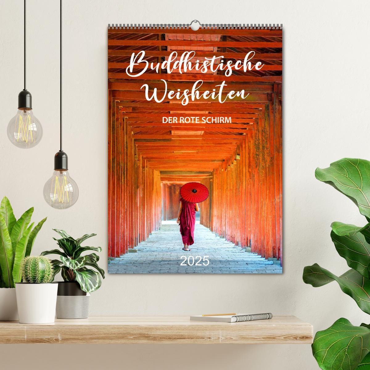 Bild: 9783435926480 | Buddhistische Weisheiten - DER ROTE SCHIRM (Wandkalender 2025 DIN...