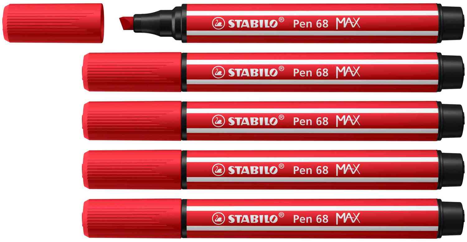 Cover: 4006381569781 | STABILO Filzstifte Pen 68 MAX, 5er Set, karmin | 768/48 | 2023