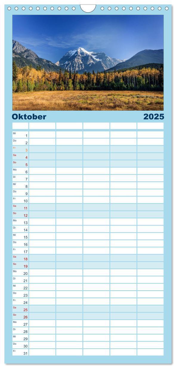 Bild: 9783457119617 | Familienplaner 2025 - West-Kanada mit 5 Spalten (Wandkalender, 21 x...