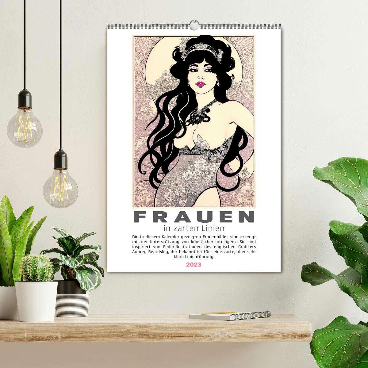 Bild: 9783435847990 | Frauen in zarten Linien (Wandkalender 2025 DIN A2 hoch), CALVENDO...