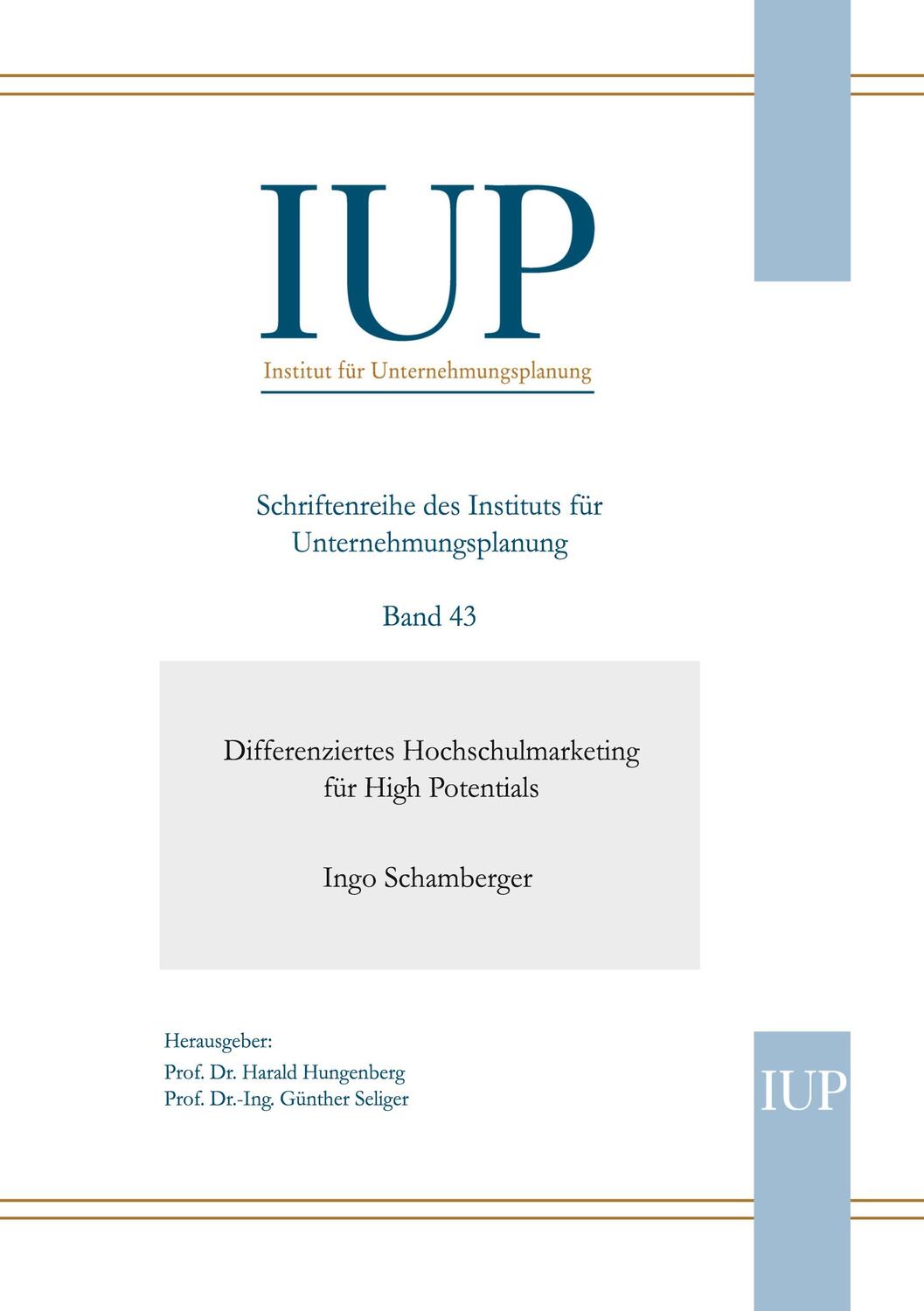 Cover: 9783833449932 | Differenziertes Hochschulmarketing für High Potentials | Band 43