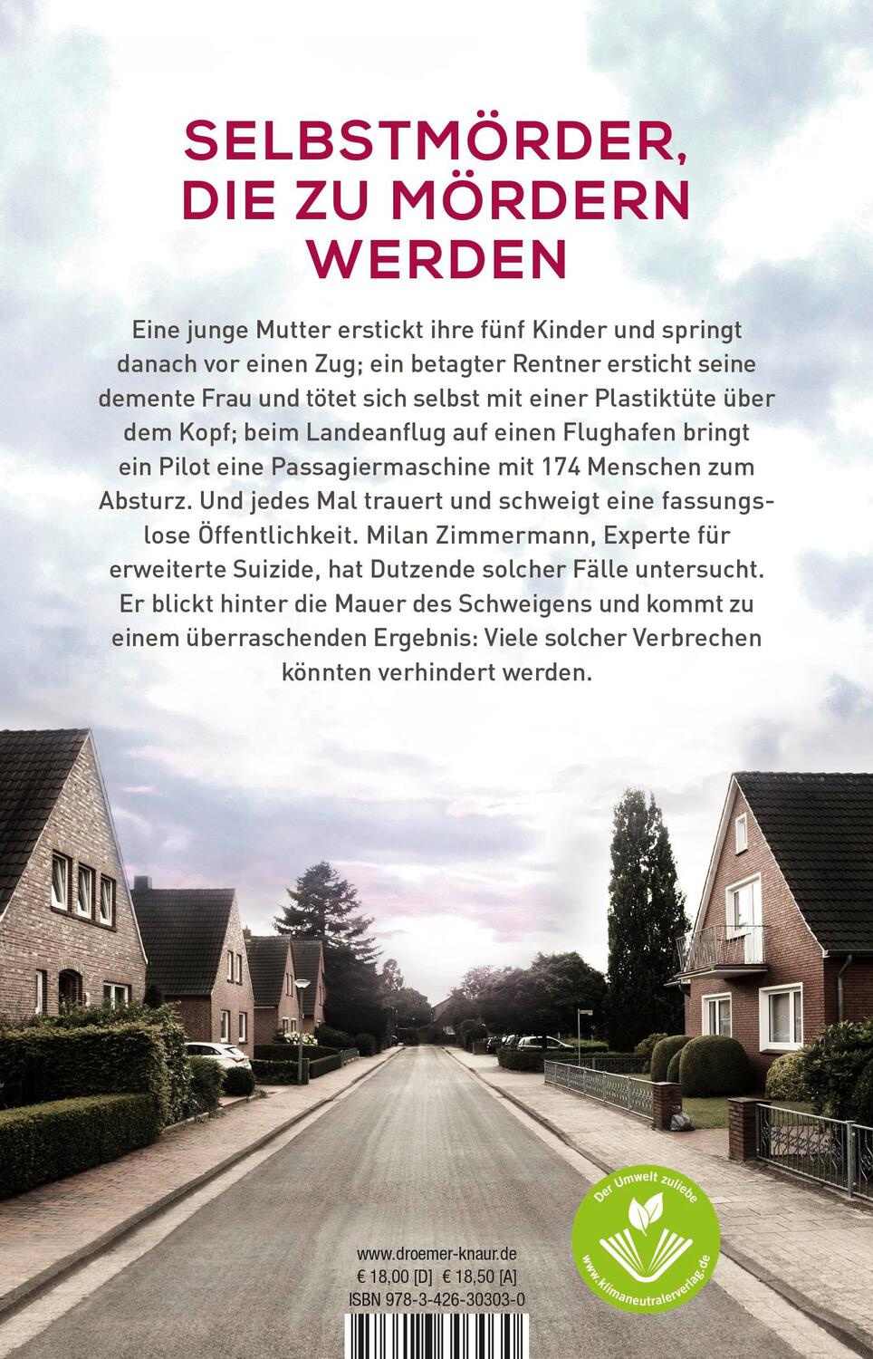 Rückseite: 9783426303030 | Murder Suicide - der inszenierte Tod | Milan Zimmermann | Taschenbuch