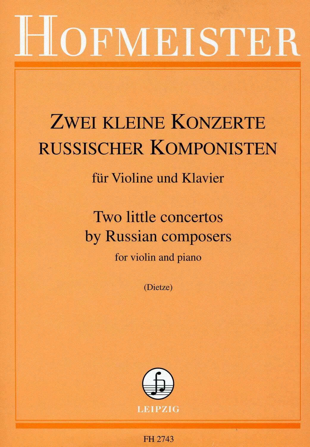 Cover: 9790203427438 | Zwei kleine Konzerte russischer Komponisten | Anatoli Komarowski