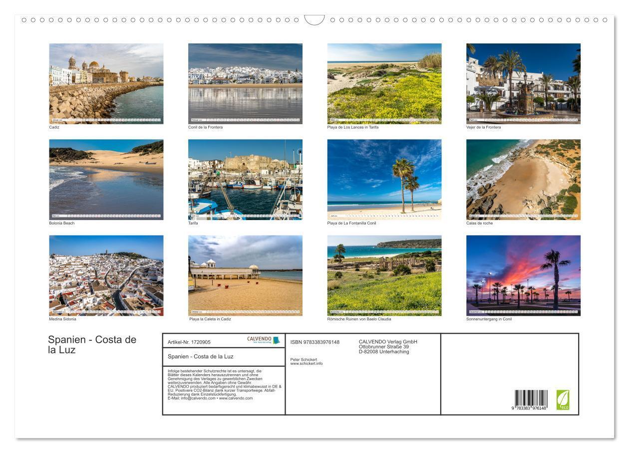 Bild: 9783383976148 | Spanien - Costa de la Luz (Wandkalender 2025 DIN A2 quer), CALVENDO...