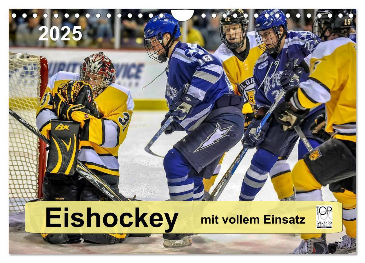 Cover: 9783435596867 | Mit vollem Einsatz - Eishockey (Wandkalender 2025 DIN A4 quer),...