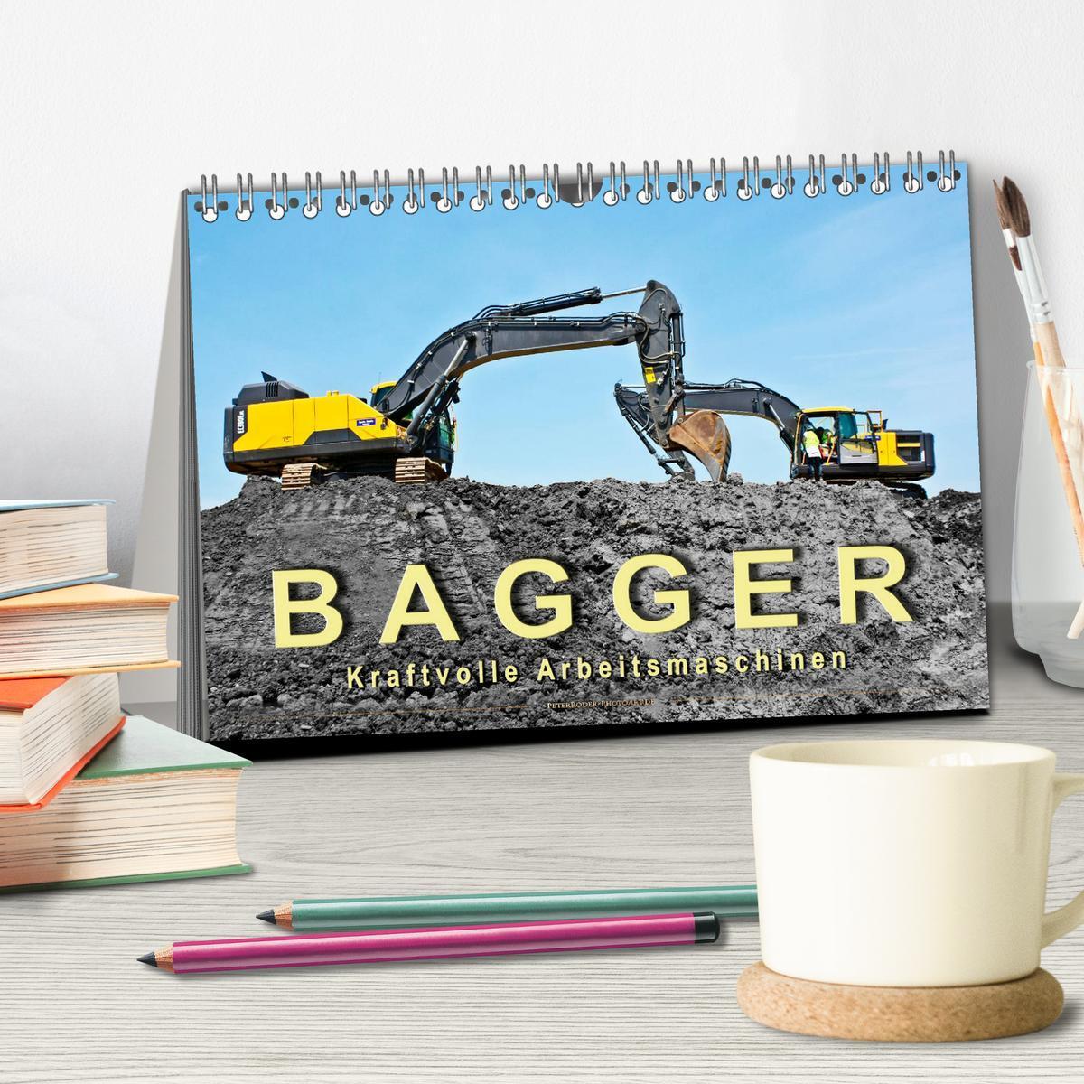 Bild: 9783435371259 | Bagger - kraftvolle Arbeitsmaschinen (Tischkalender 2025 DIN A5...