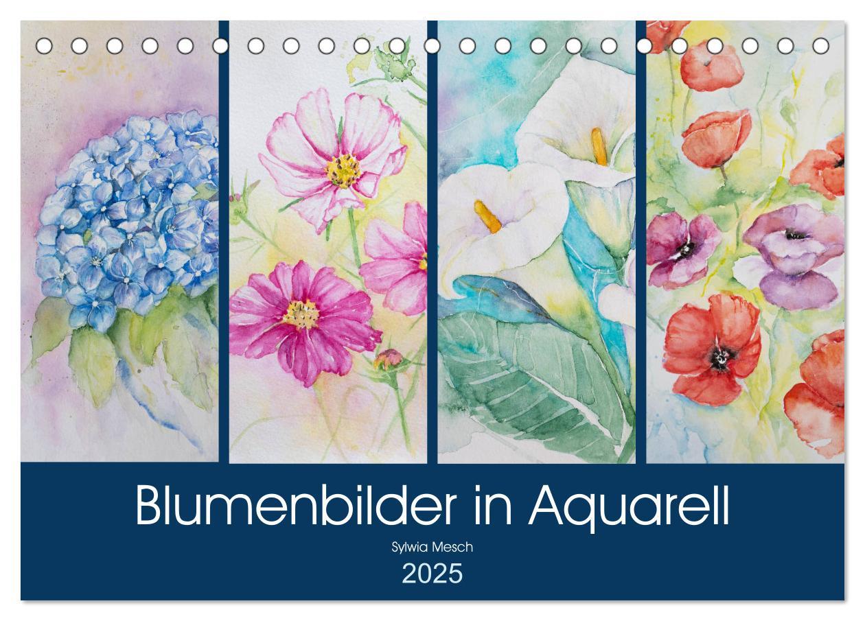 Cover: 9783435311460 | Blumenbilder in Aquarell (Tischkalender 2025 DIN A5 quer), CALVENDO...