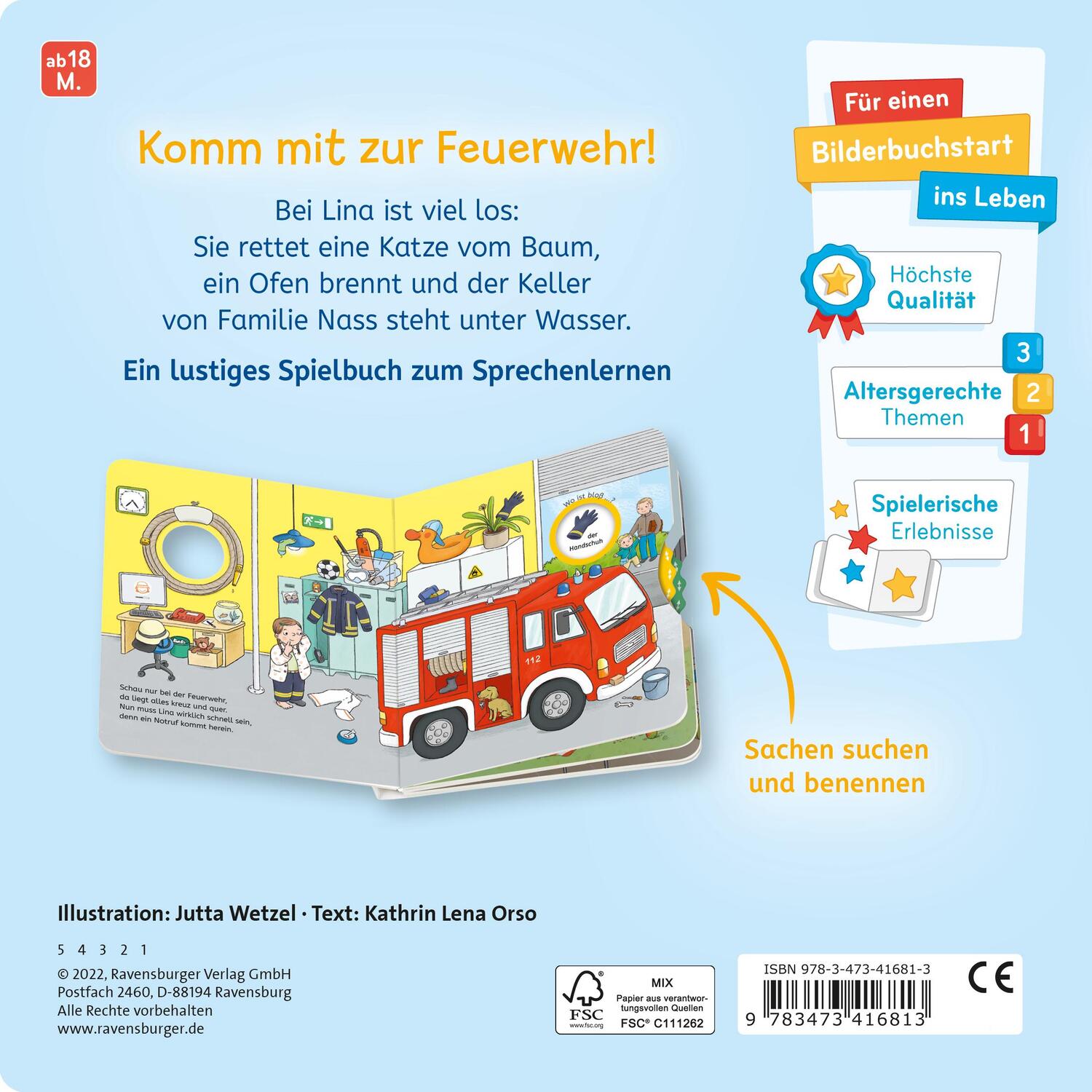 Rückseite: 9783473416813 | Wo ist bloß...? Mein Feuerwehr-Buch zum Sachen suchen | Orso | Buch