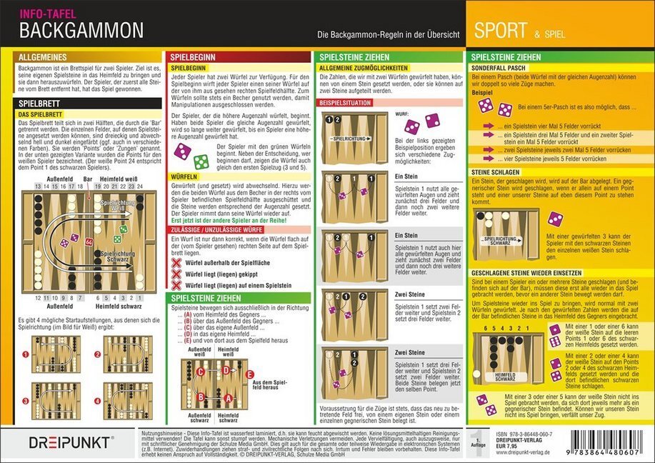 Cover: 9783864480607 | Backgammon, Info-Tafel | Michael Schulze | Poster | 2017