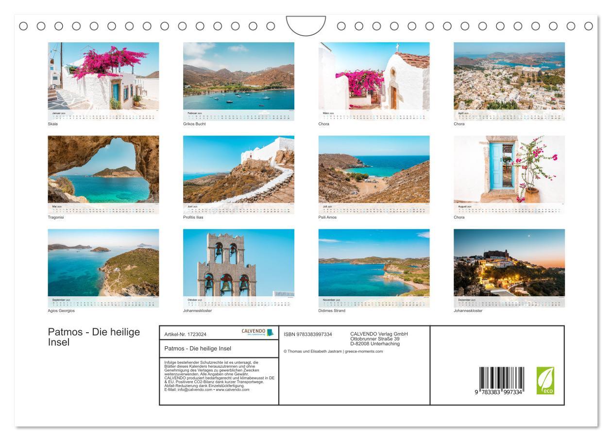 Bild: 9783383997334 | Patmos - Die heilige Insel (Wandkalender 2025 DIN A4 quer),...