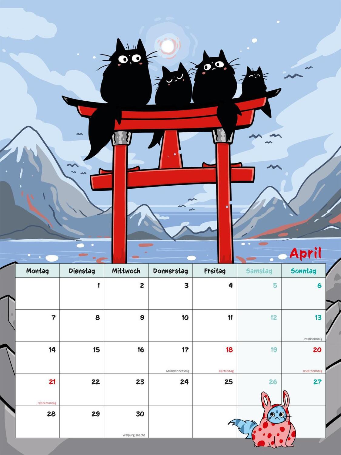 Bild: 9783830321354 | Dicke Katze and Friends - Wandkalender mit Planer 2025 | Olivia Vieweg