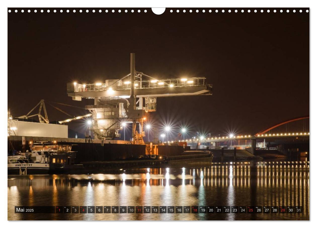 Bild: 9783435597857 | Mannheim 2025 - wenn es Nacht wird im Hafen (Wandkalender 2025 DIN...