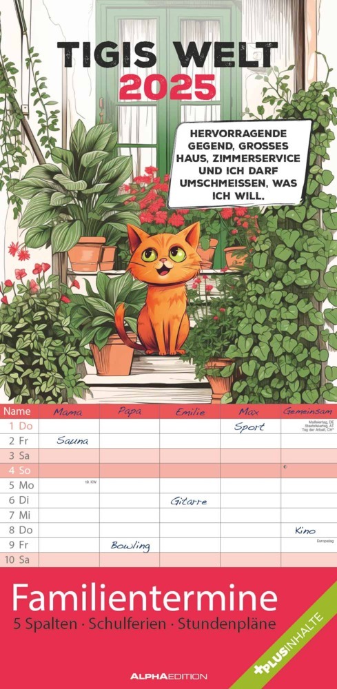 Cover: 4251732344696 | Alpha Edition - Tigi 2025 Familienplaner, 22x45cm, Familienkalender...