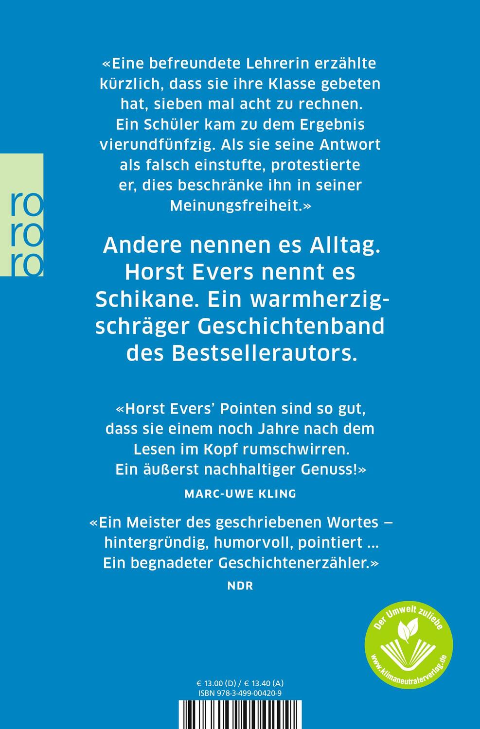 Rückseite: 9783499004209 | Wer alles weiß, hat keine Ahnung | Horst Evers | Taschenbuch | Deutsch