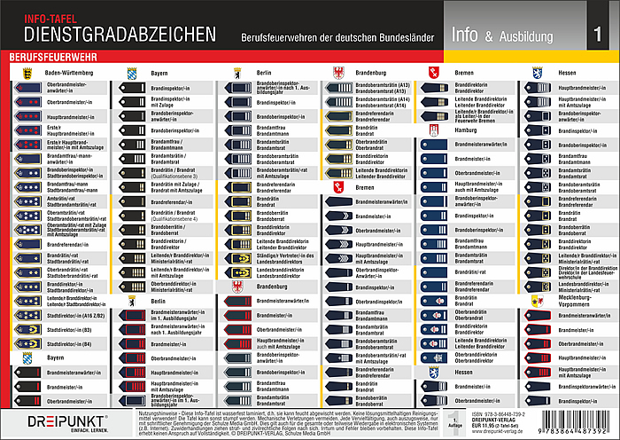 Bild: 9783864487392 | Dienstgradabzeichen Feuerwehr | Schulze Media GmbH | Poster | 4 S.