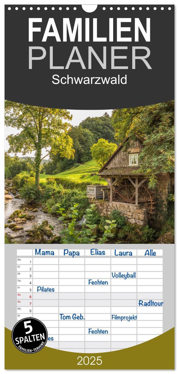 Cover: 9783457192870 | Familienplaner 2025 - Schwarzwald mit 5 Spalten (Wandkalender, 21 x...