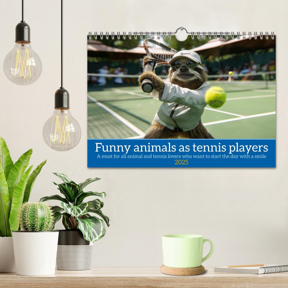 Bild: 9781325989416 | Funny animals as tennis players (Wall Calendar 2025 DIN A4...