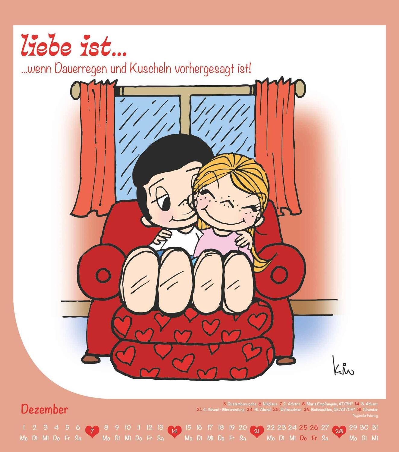 Bild: 4251732340575 | Liebe ist... 2025 - Wand-Kalender - 30x34 - Illustrationen - Paar