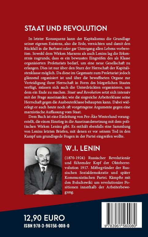 Rückseite: 9783961560080 | Staat und Revolution | Mit einer Einleitung von Per-Åke Westerlund