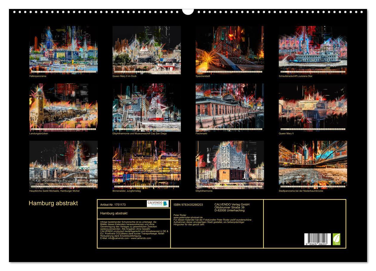 Bild: 9783435266203 | Hamburg abstrakt (Wandkalender 2025 DIN A2 quer), CALVENDO...