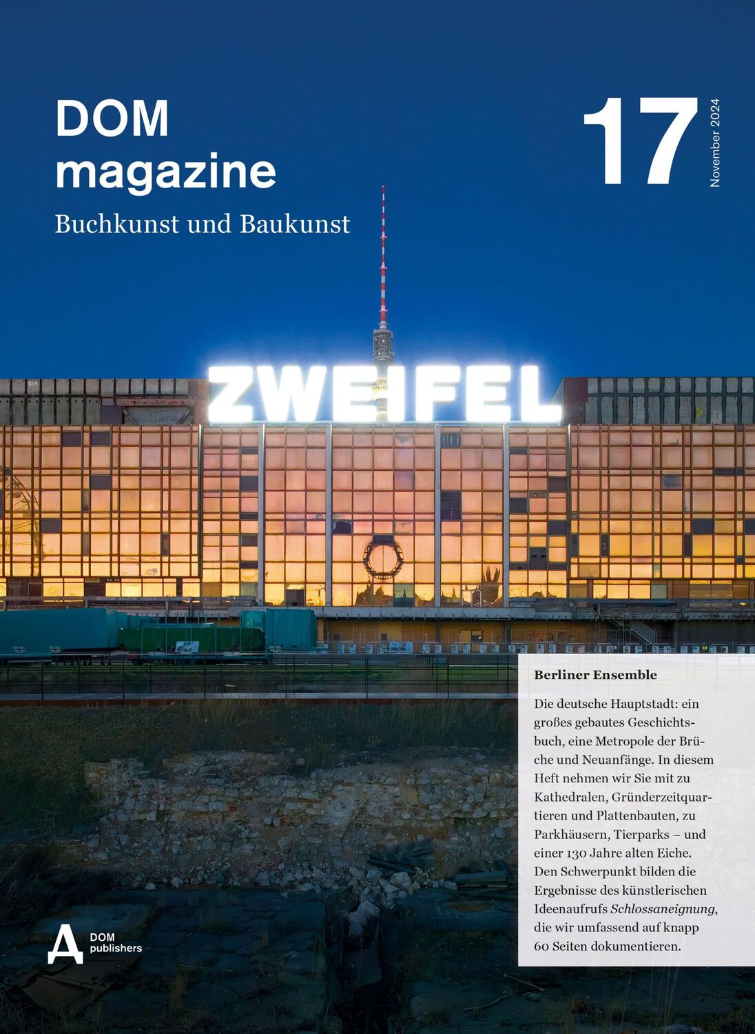 Cover: 9783869229300 | Schlossaneignung | DOM Magazine 17 | Regula Lüscher | Broschüre | 2024