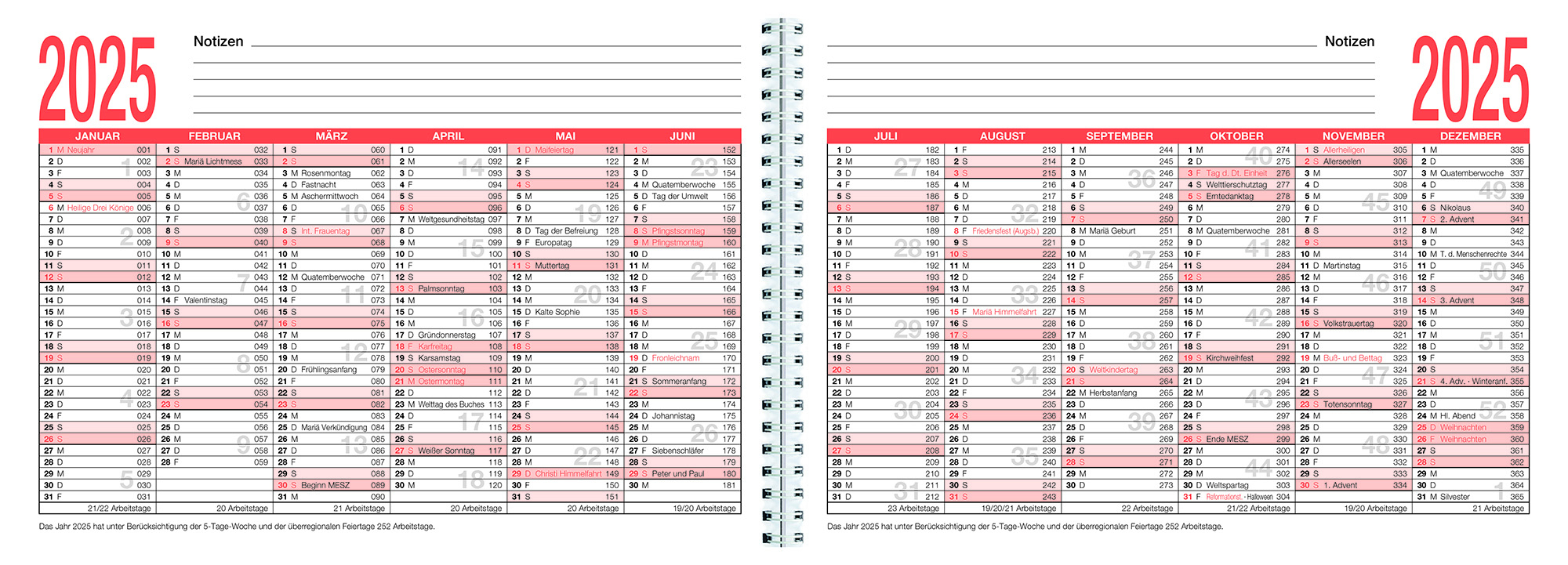 Bild: 4006928025831 | Zettler - Mehrjahreskalender, 29,9x20,6cm, Bürokalender mit 15...