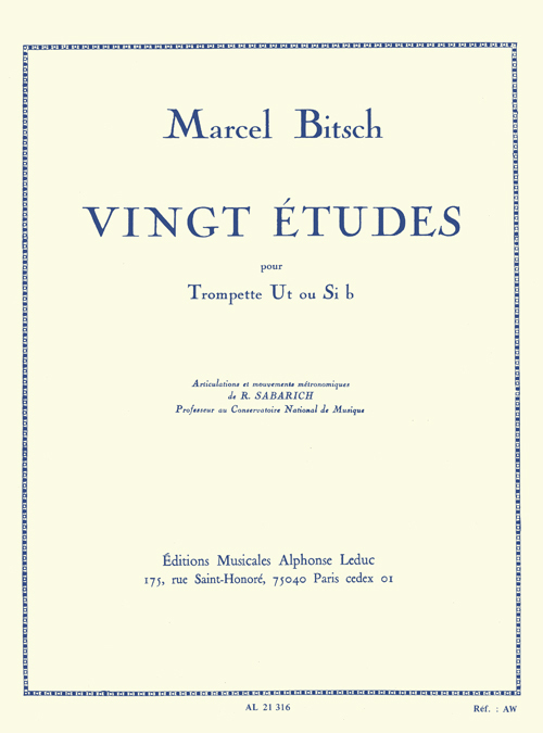 Cover: 9790046213168 | 20 études pour trompette | Marcel Bitsch | Buch | Alphonse Leduc