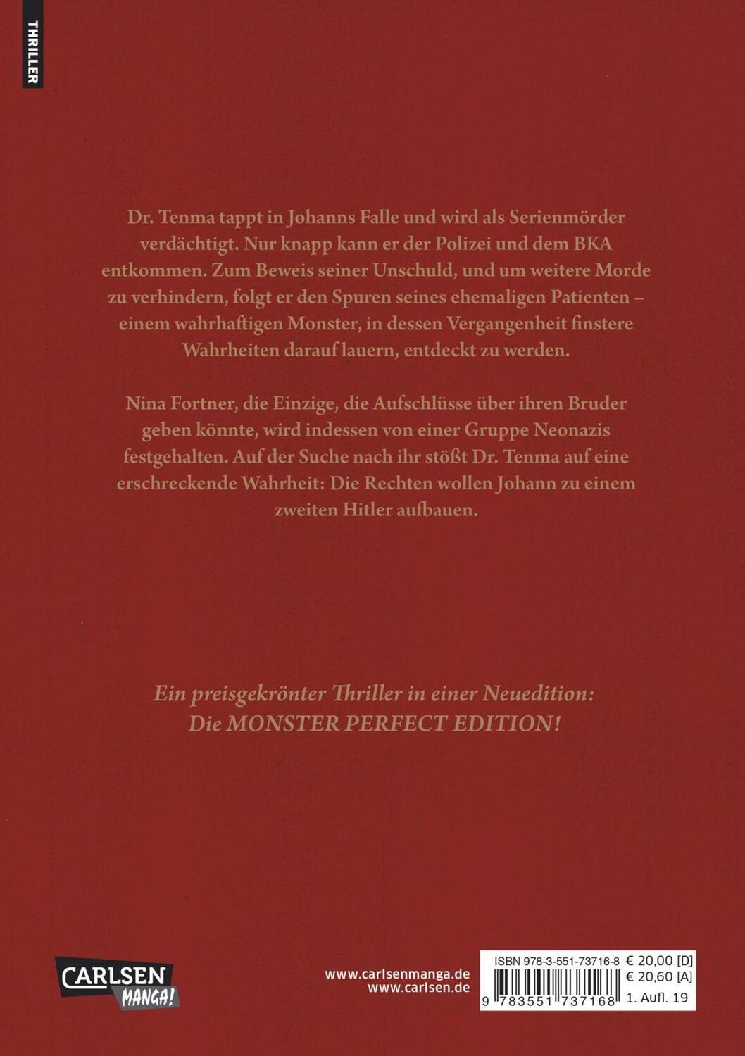 Rückseite: 9783551737168 | Monster Perfect Edition 2 | Naoki Urasawa | Taschenbuch | 404 S.