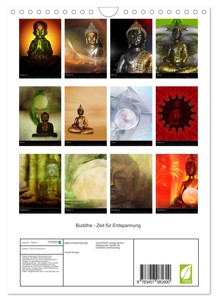 Bild: 9783457081600 | Buddha - Zeit für Entspannung (Wandkalender 2025 DIN A4 hoch),...