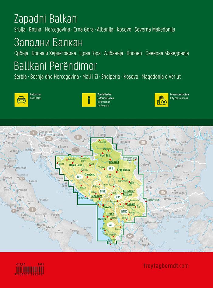 Rückseite: 9783707922899 | Westbalkan, Autoatlas 1:150.000, freytag &amp; berndt | Freytag &amp; Berndt