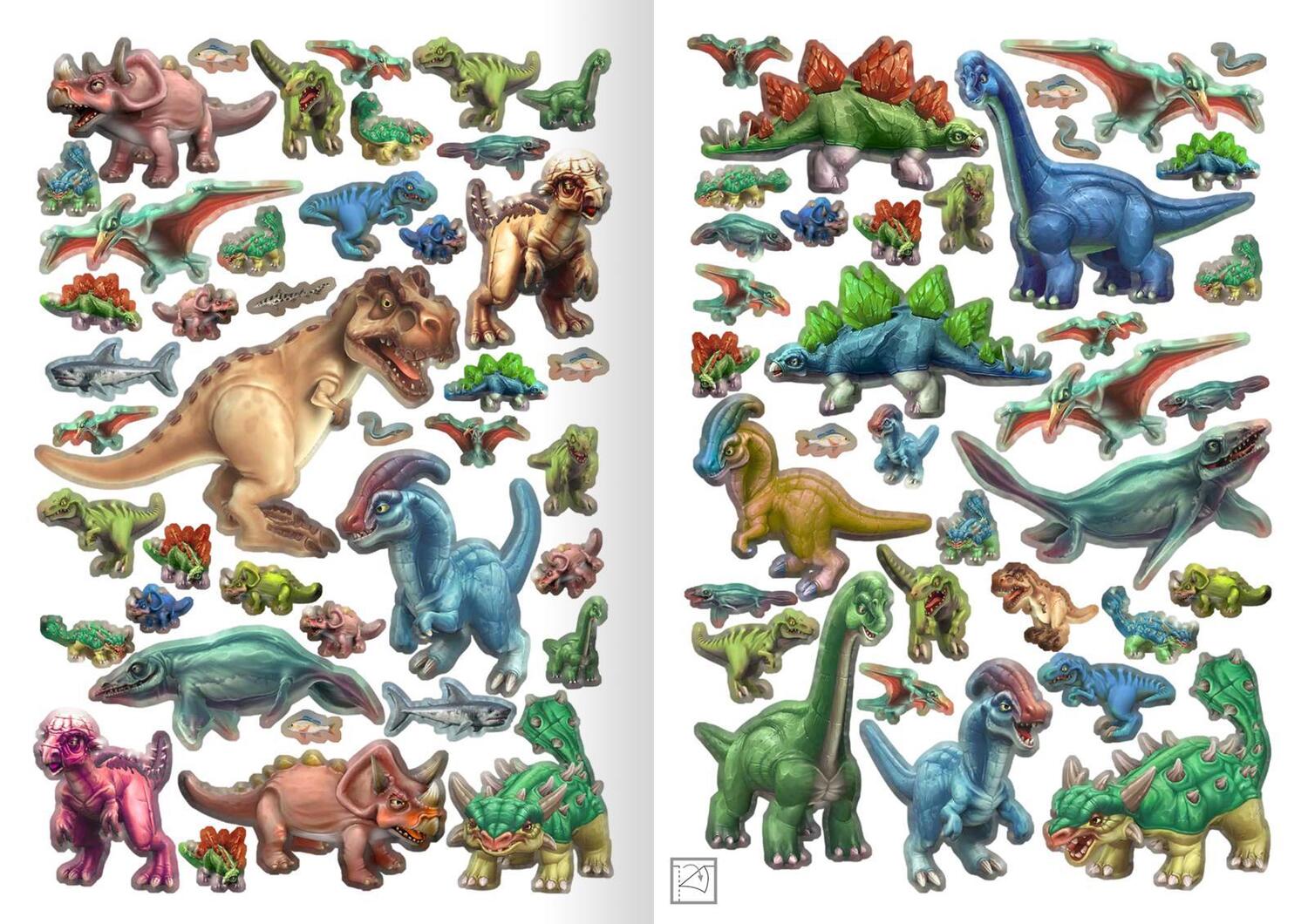 Bild: 9783845839394 | WOW! Das Metallic-Stickerbuch - Dinos | Über 300 Metallic-Sticker