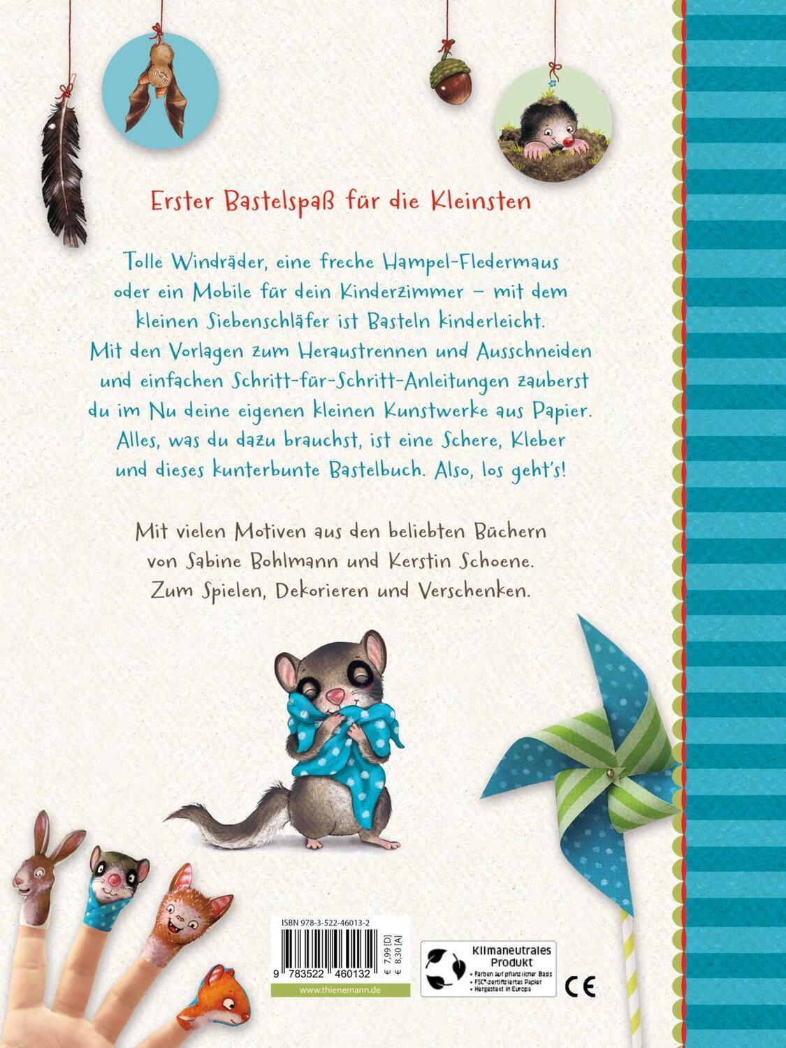 Rückseite: 9783522460132 | Der kleine Siebenschläfer: Mein erstes Schnipp-Schnapp-Bastelbuch