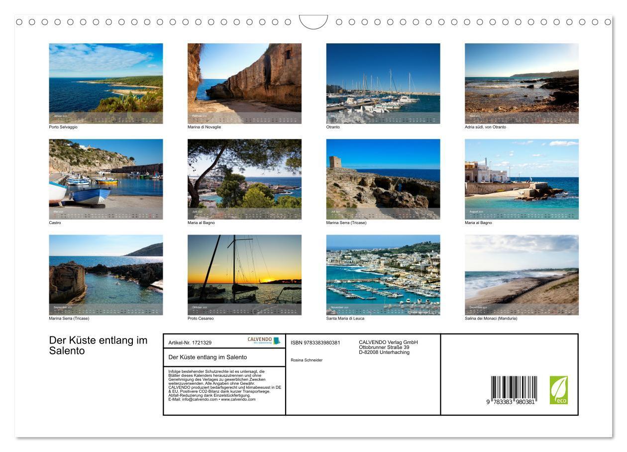 Bild: 9783383980381 | Der Küste entlang im Salento (Wandkalender 2025 DIN A3 quer),...