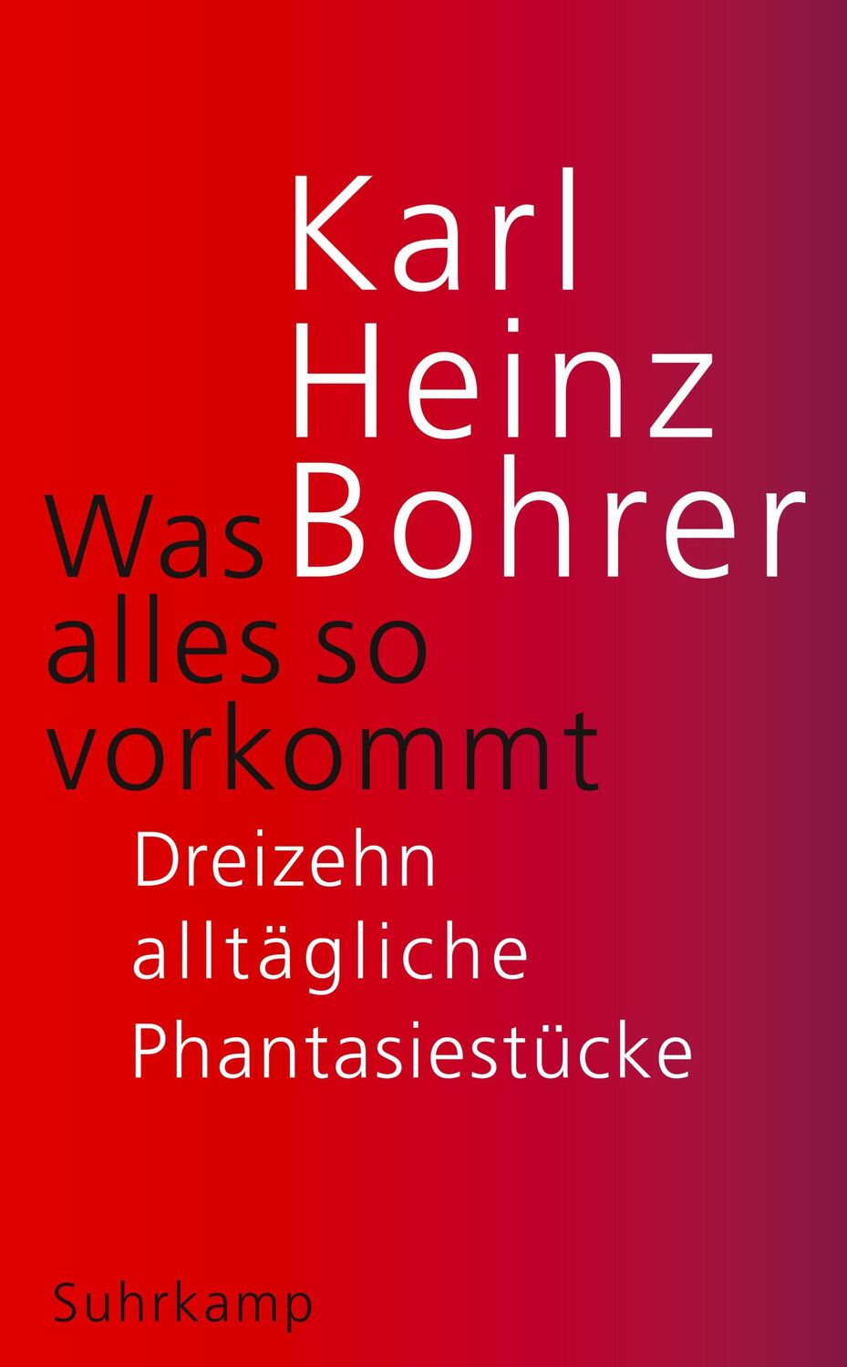 Cover: 9783518472132 | Was alles so vorkommt | Dreizehn alltägliche Phantasiestücke | Bohrer