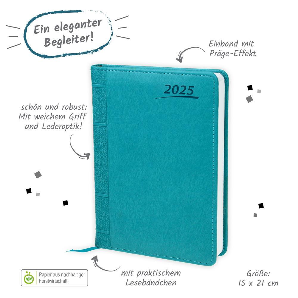 Bild: 4251901507433 | Trötsch Buchkalender A5 Aqua 2025 | Tagesplaner | KG | Kalender | 2025