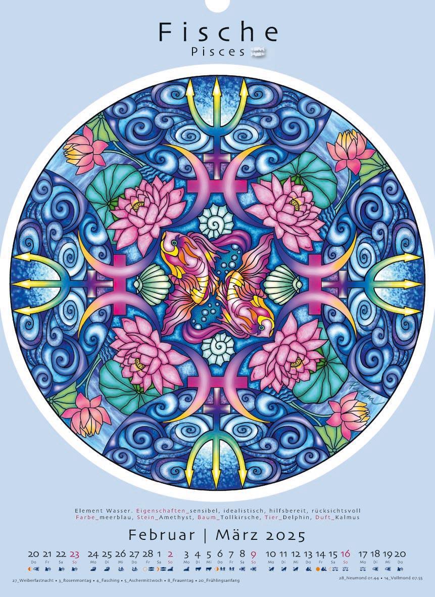 Bild: 9783948276331 | Sternzeichen-Mandalas. Kalender 2025 | Deva Padma | Kalender | 14 S.