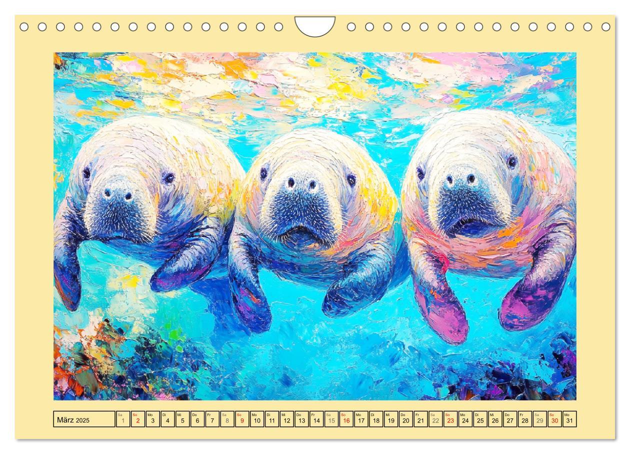 Bild: 9783457203576 | Manatee Paintings. Rundschwanzseekühe im Ölgemälde-Stil...