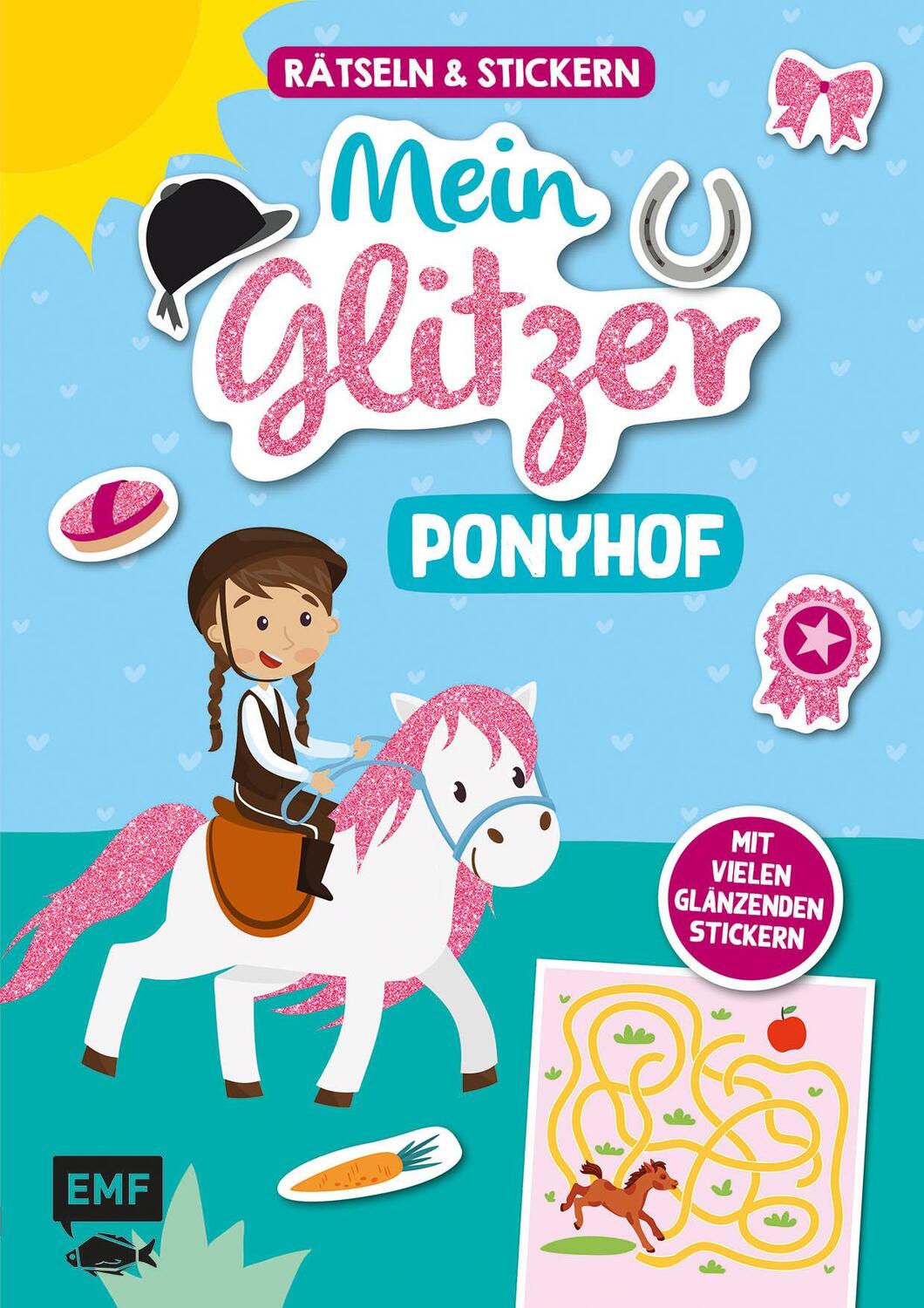 Cover: 9783745906592 | Mein Glitzer-Ponyhof - Rätsel- und Stickerbuch: MIt vielen...