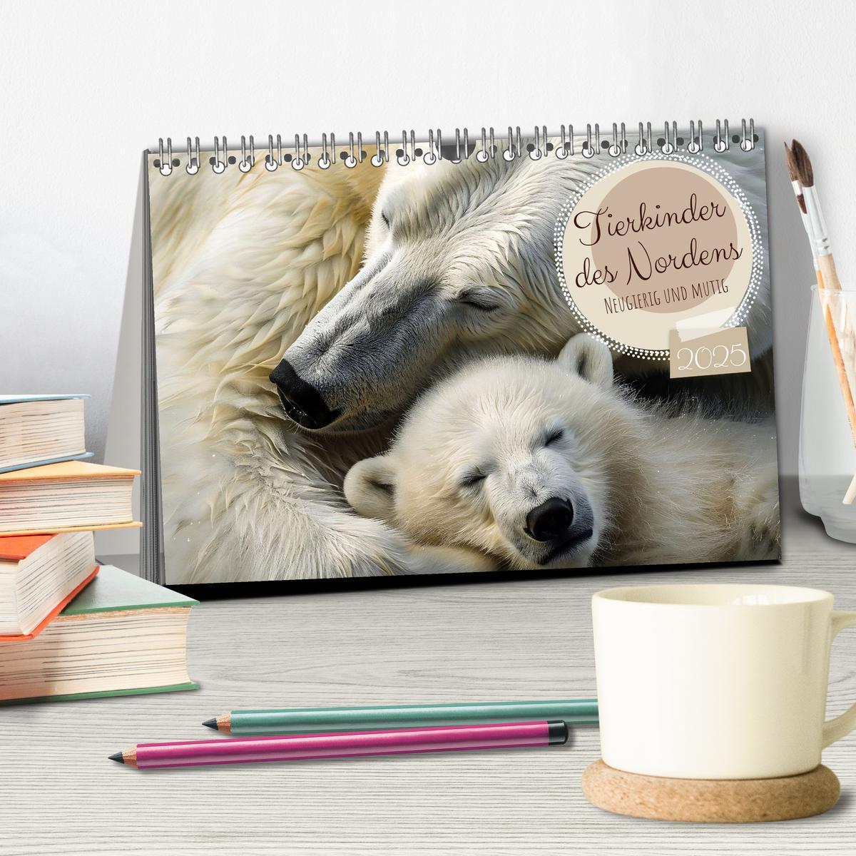 Bild: 9783383789274 | Tierkinder des Nordens (Tischkalender 2025 DIN A5 quer), CALVENDO...