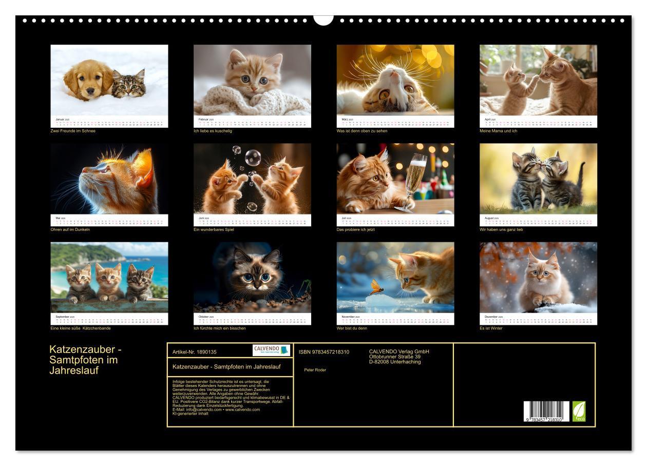 Bild: 9783457218310 | Katzenzauber - Samtpfoten im Jahreslauf (Wandkalender 2025 DIN A2...