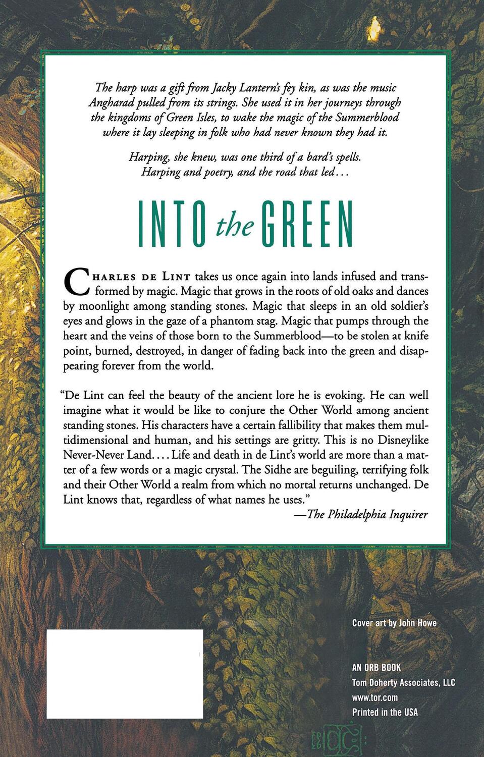 Rückseite: 9780765300225 | Into the Green | Charles De Lint | Taschenbuch | Paperback | Englisch