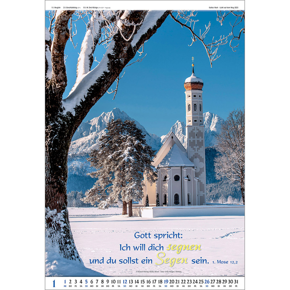 Bild: 9783754837054 | Gottes Wort - Licht auf dem Weg 2025 | Wandkalender | Kalender | 14 S.