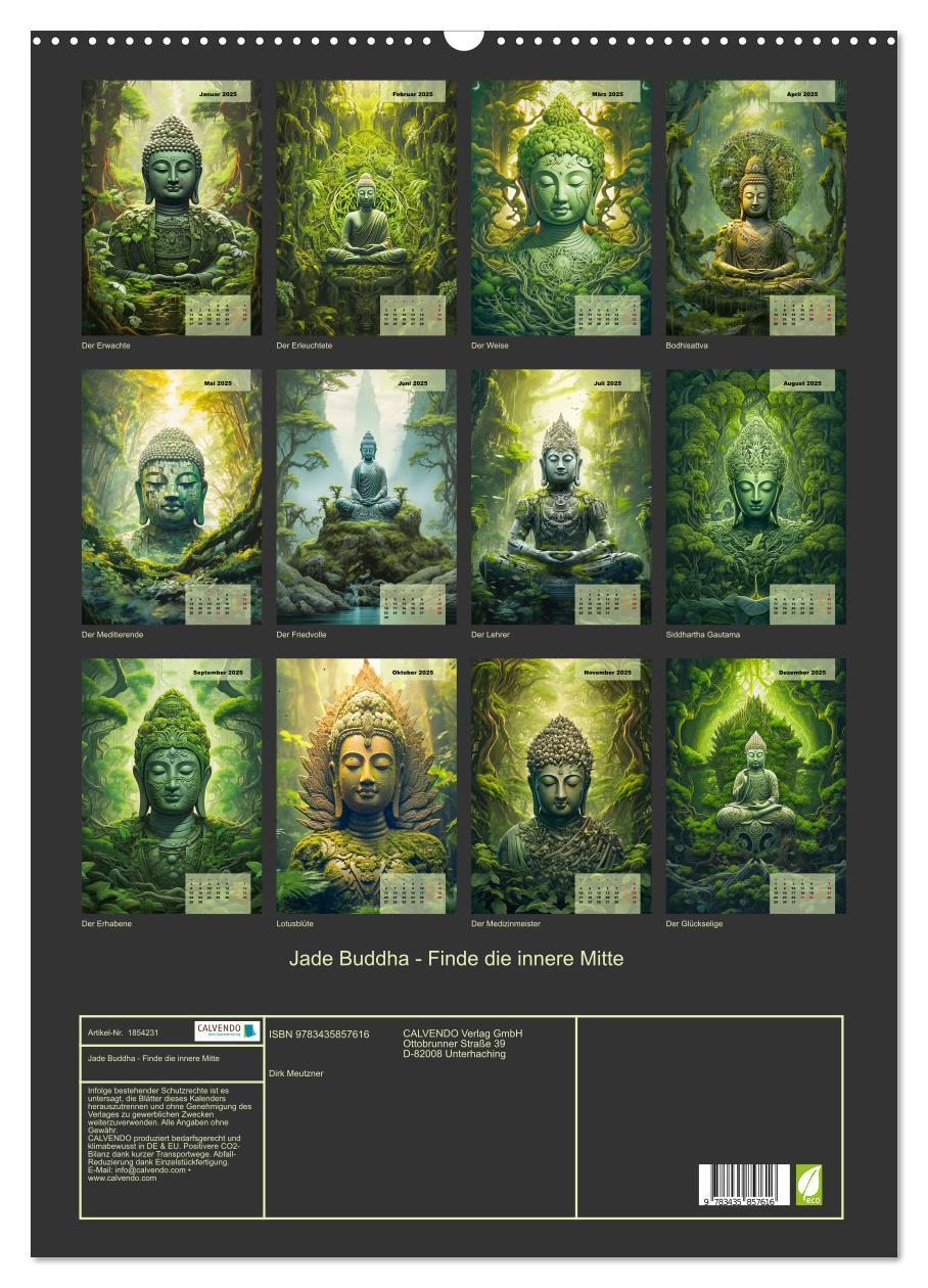 Bild: 9783435857616 | Jade Buddha - Finde die innere Mitte (Wandkalender 2025 DIN A2...